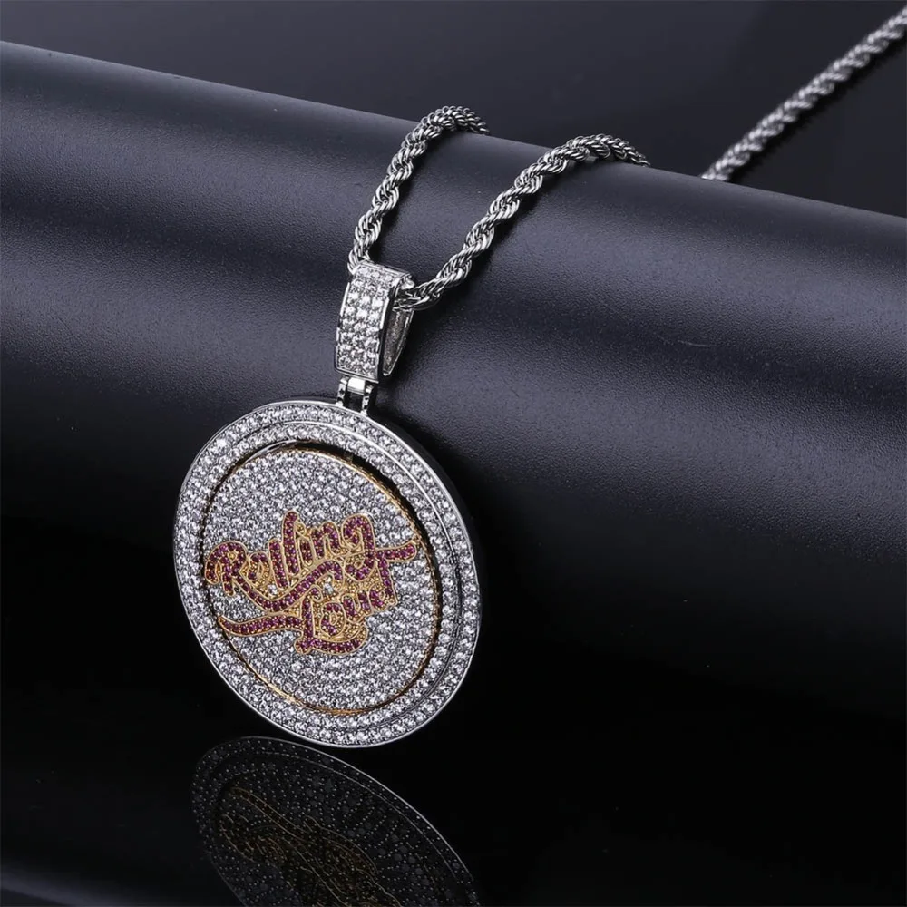 TOPGRILLZ новая музыкальная Note подвеска-Спиннер ожерелье Iced Out хип-хоп/панк золотые Серебристые цепи для мужчин CZ ювелирное изделие в подарок с подвесками