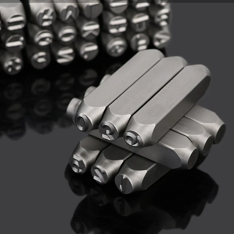 9PC Set Digital Steel Code Stamp Punch Dies Hand Knock Embossing Tools Metal Marker Cold Press Mold Numbers Figures From 0 to 8 - купить по