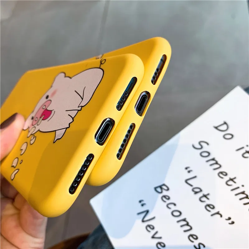Милый чехол для телефона с принтом поросенка из мультфильма для iphone 11 Pro max 6 s 8 7 plus чехол для iphone XS Max X XR мягкий чехол модные чехлы для пар
