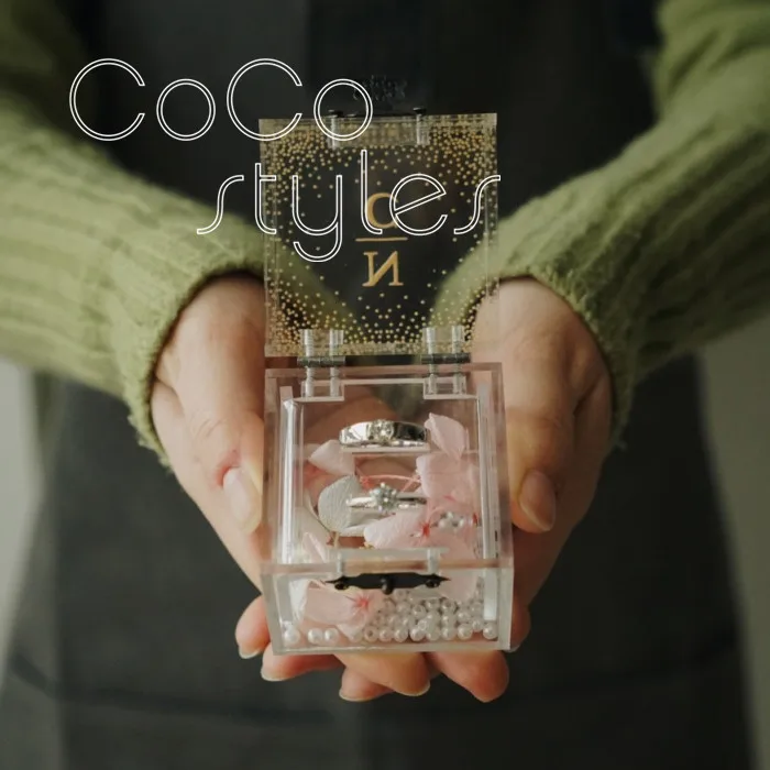 Cocostyles на заказ пустая Красивая квадратная двухслойная акриловая кольцевая