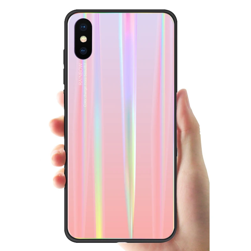 HD Gradient Tempered Glass Phone Case For iphone XR XS MAX X 8 7 6 6S Plus Shockproof Cover Hard Shell Apple Coque |