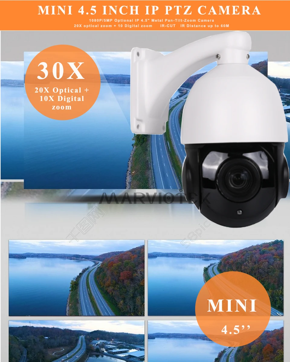 5MP ptz камера 30X zoom 1080P Мини ip-камера наружная Водонепроницаемая камера видеонаблюдения Мини скоростная купольная камера ptz ночное видение p2p