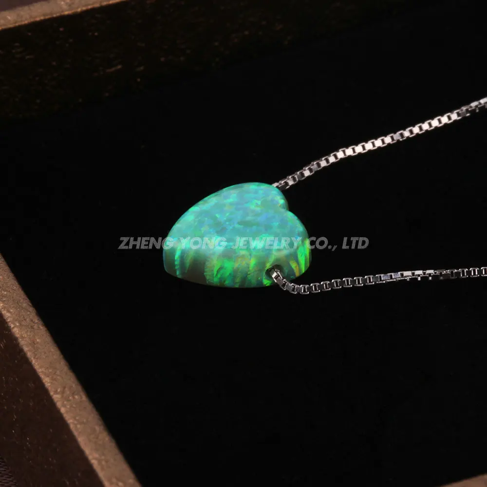 Элегантное модное ожерелье из серебра 925 пробы с опалом в коробке подвеской виде