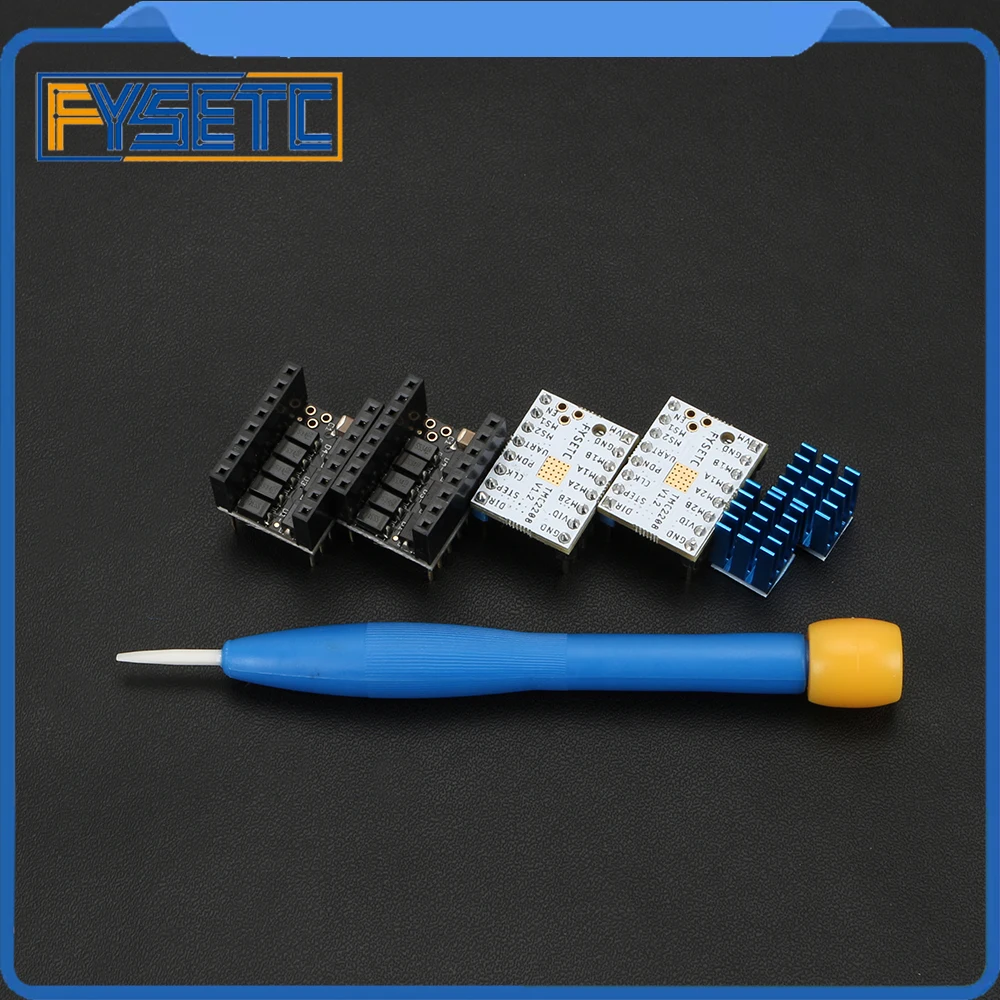 

2 шт. новейший FYSETC TMC2208 V1.2 с защитным шаговым двигателем бесшумный драйвер Stepstick свободно использует летающие провода UART заменить A4988