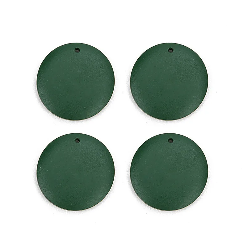 Green SAUVOO 30 шт/20/25/30 мм Dia плоские круглые деревянные бусины 1,5 мм Прямые рваные свободные деревянные бусины-спейсеры для браслет "сделай сам" для изготовления ювелирных изделий - Цвет: Green