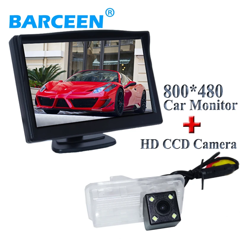 

Заводская Продажа непромокаемая Автомобильная камера заднего вида 4 светодиода с монитором экрана автомобиля 5 "hd lcd для Toyota crown 2015