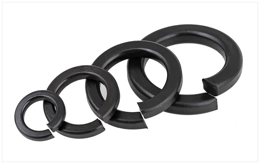 

100pcs M2 M2.5 M3 M4 M5 M6 M8 Black Carbon Steel Spring Washer Split Locking Washers