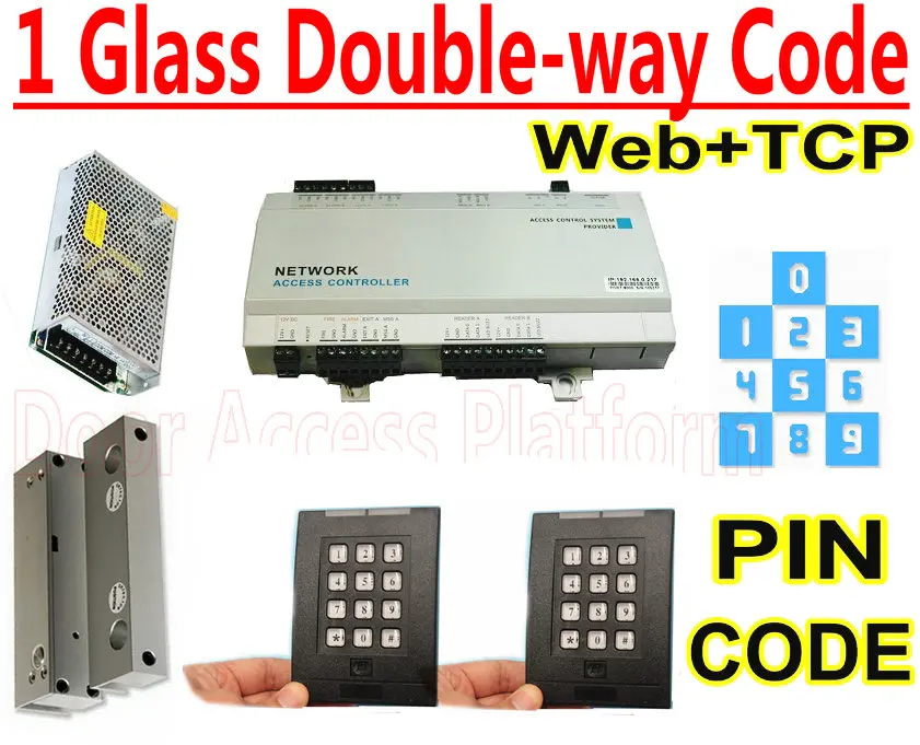 Набор бескаркасных замков 1 стеклянный с одним дверным контроллером печатная