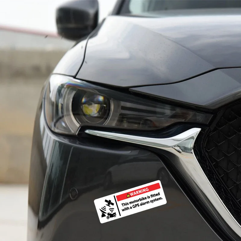 YJZT 11.3*3.3CM Motorbike Is Fitted With A GPS Alarm System Bold Decals PVC Car Sticker C1-3039