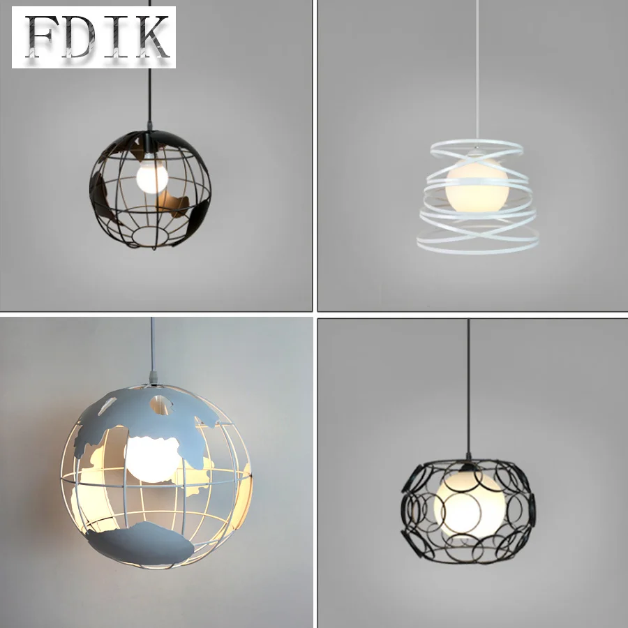 Подвесные светильники E27 в промышленном стиле для ресторана ретро железная