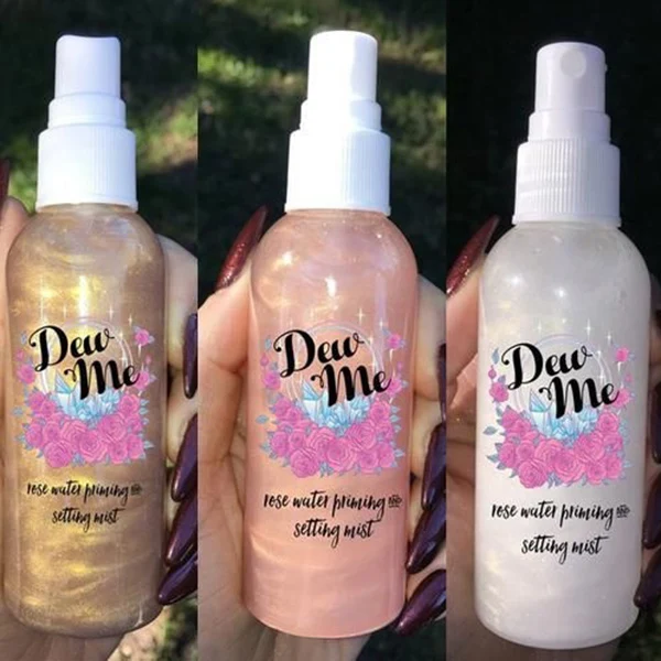 Лучший Увлажняющий спрей для лица основа макияжа Розовая вода блестящая