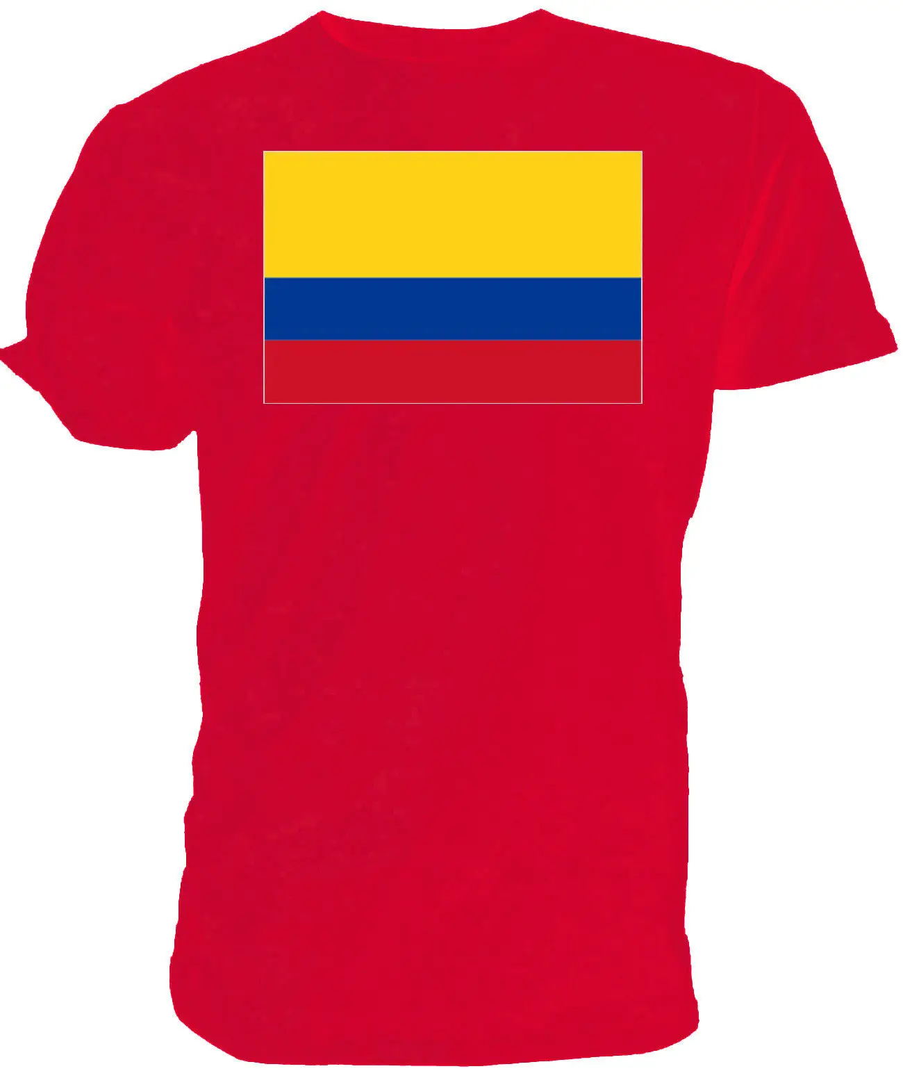 Колумбийский флаг футболка для Для мужчин короткий рукав Повседневное с круглым