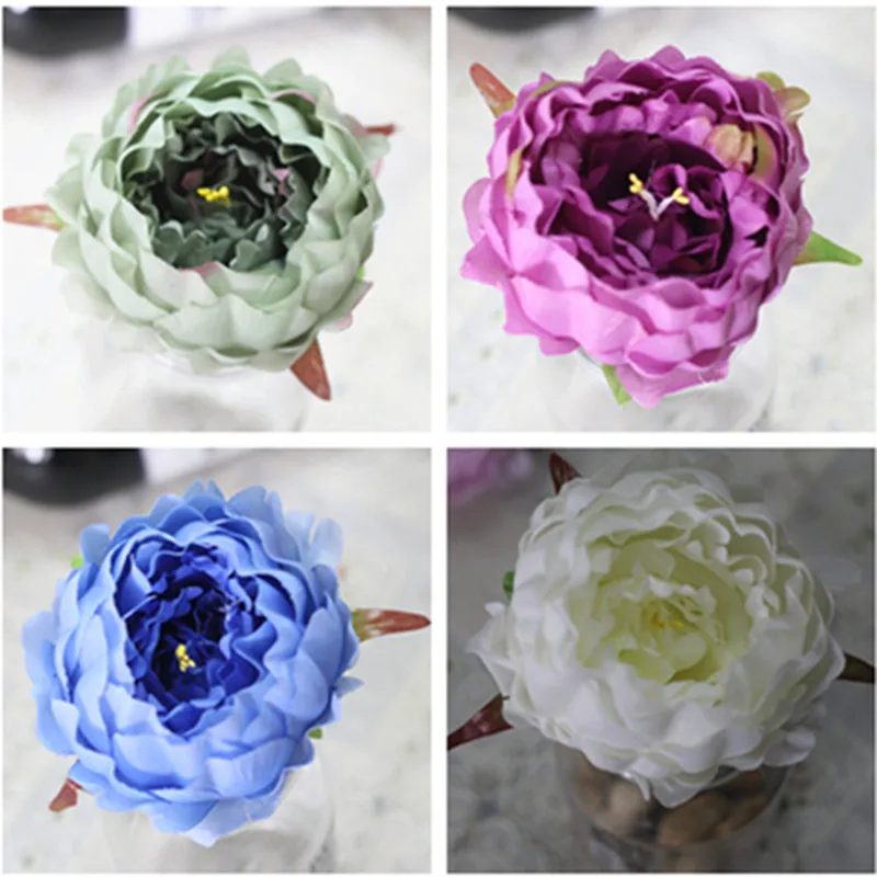 30 шт./пакет искусственные цветы цветочные головки пионов сделай сам многоцветные