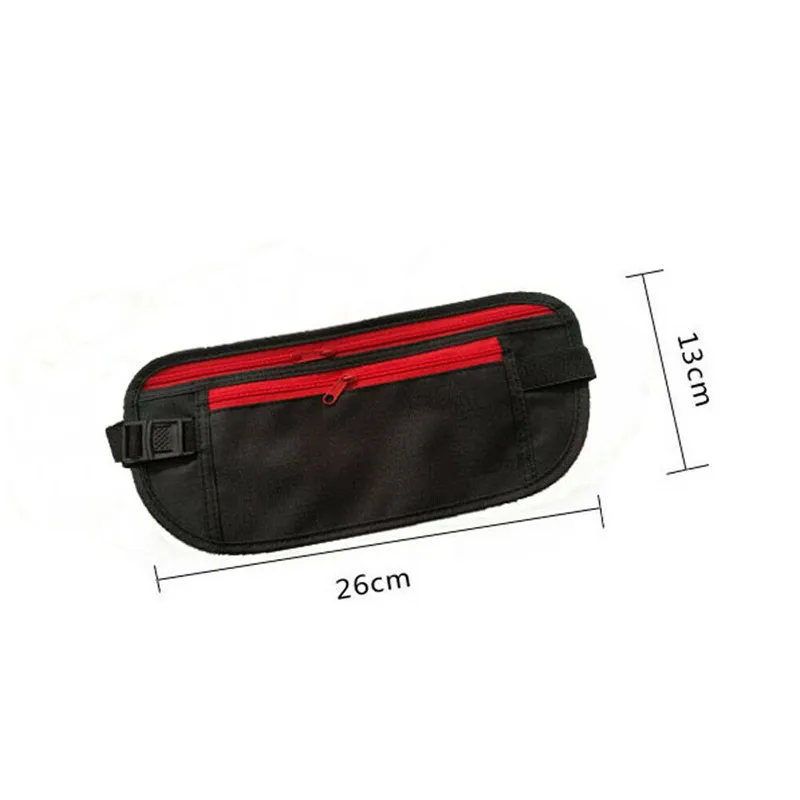 

New Travel Waist Pouch for Passport Money Belt Bag Hidden Security Wallet Black