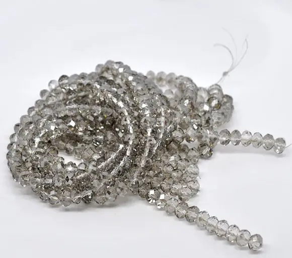 

DoreenBeads Retail French Grey Crystal Glass Faceted Rondelle Loose Beads 5040 8x6mm,sold per pack of 5 strands