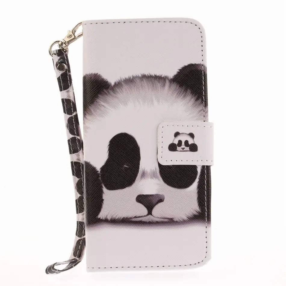 Panda DEEVOLPO из искусственной кожи с рисунками животных Чехлы для samsung S8 S8Plus S6Edge S7Edge G360 G530 J120 A320 A520 карманом для карт Чехлы для телефона D26F - Цвет: Panda