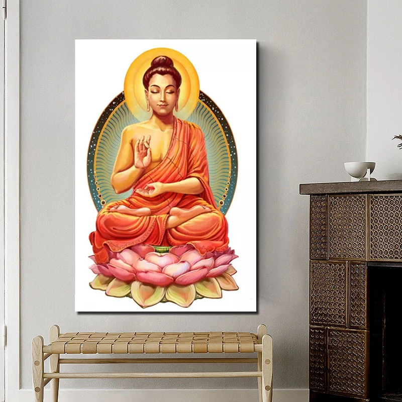 Будда иллюстрация Холст Картина Печать Гостиная Украшение дома Современное