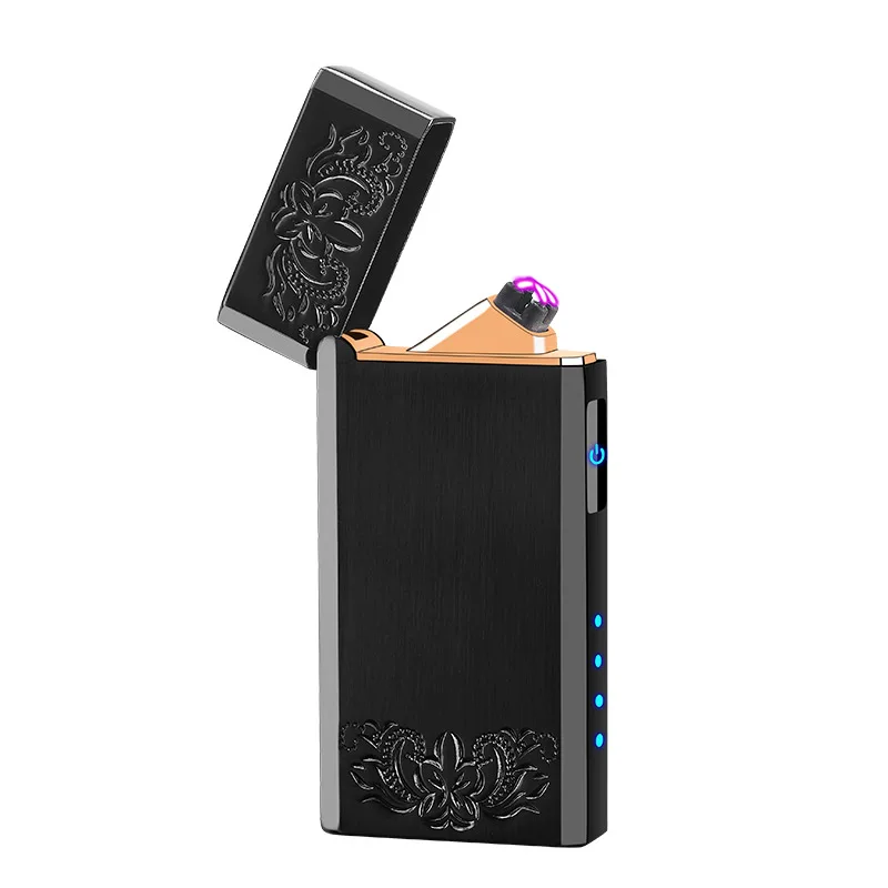 Новинка двухдуговая Usb Зажигалка Светодиодный дисплей питания электрическая