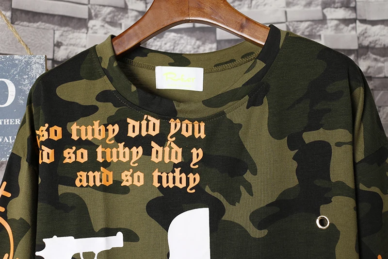 Летняя Мода BF Стиль Камуфляж Топы Стрелять Целевая Печати С Коротким Рукавом