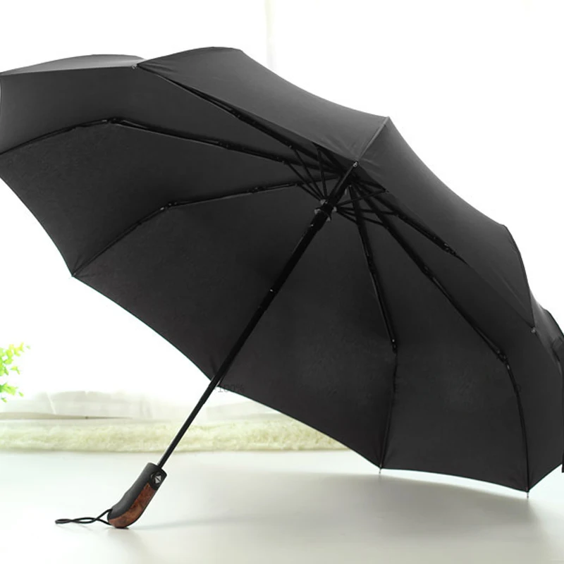 Высококачественный зонт из искусственной механики с деревянной текстурой