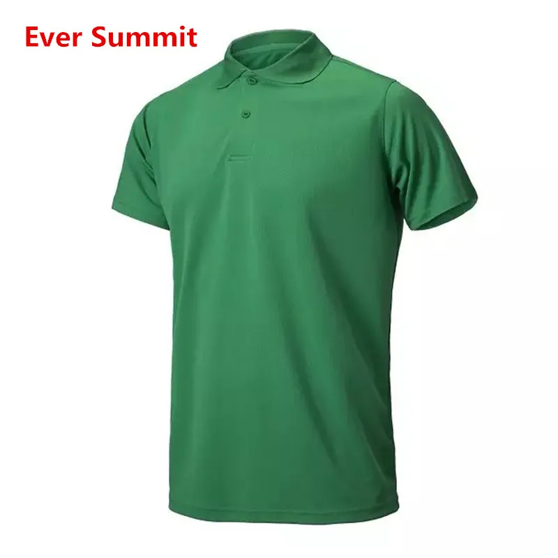 Ever Summit Man Sports POLO хлопок высокого качества взрослые летние плюс футбольные майки индивидуальный логотип удержание поло Golftennis - Цвет: Grass green