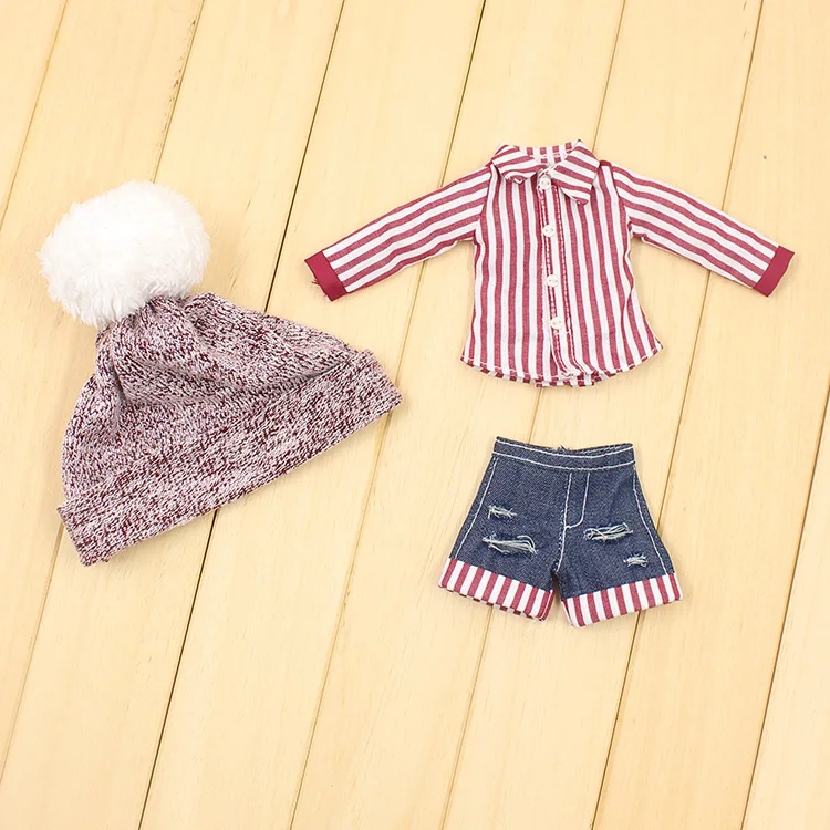 Ледяной DBS Blyth кукольная кукла зимняя шапка рубашка и короткие штаны игрушка|bjd