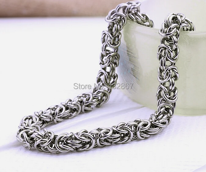 

Mens Stainless Steel Interlocking Link Chain Necklace Christmas Gifts 8mm 21.6'' Top Quality