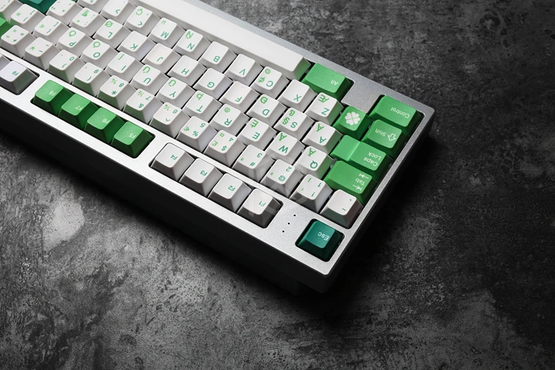 Вишневый профиль краситель Sub Keycap Set PBT пластик зеленый ирландский макет