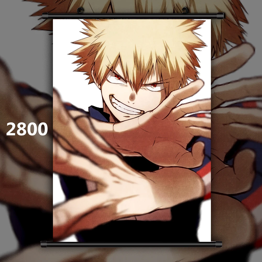 2800 Boku no My Hero Academy Midoriya Bakugou Shoto Dabi Kirishima Аниме Манга настенный плакат свиток F - Цвет: 2800
