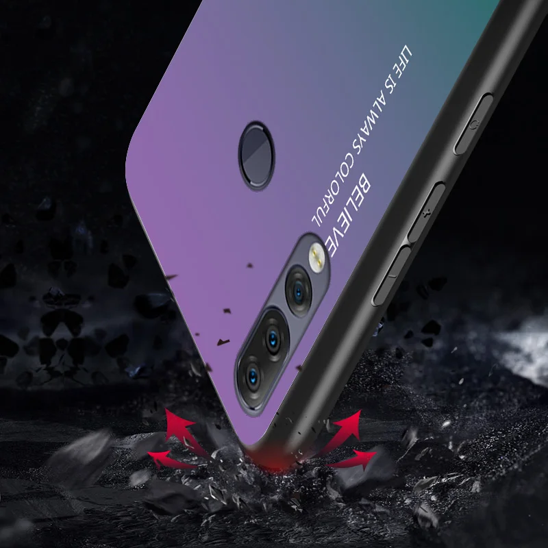 Чехол для Lenovo Z5S L78071 роскошный градиентный жесткий чехол из закаленного стекла