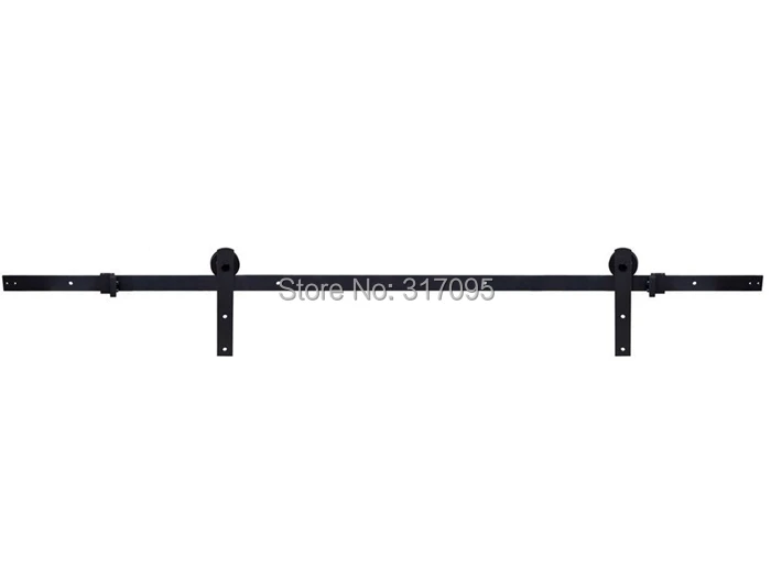 

KIN MADE Free shipping-Home DIY Steel Sliding Barn Door Hardware-Rustic Wood Door Closet Hardware 4.1ft/5ft/5.2ft/6ft/6.6ft/8ft