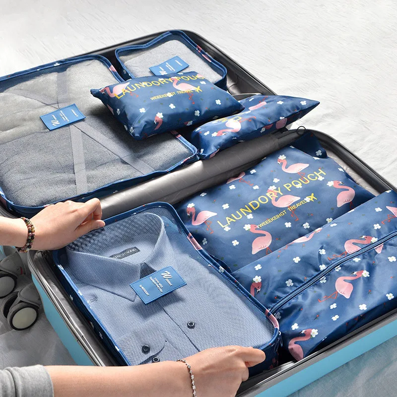 7 шт./компл. Travel Organizer чемодан одежду отделка Портативный раздел чехол для