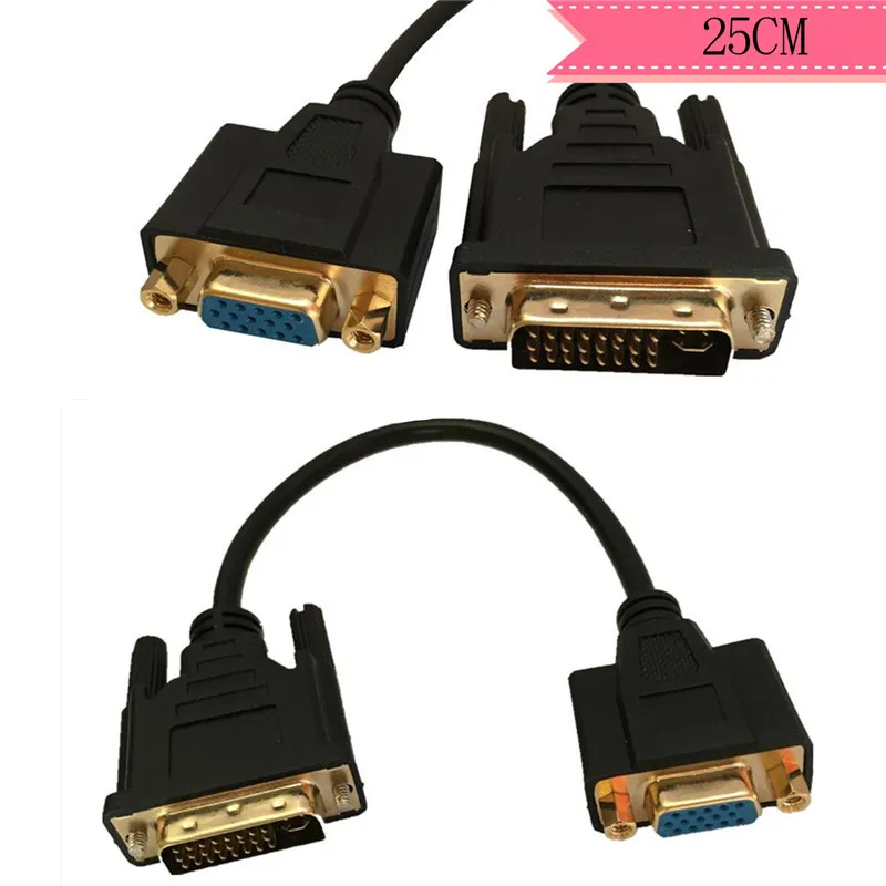 Кабель адаптер DVI VGA I 24 + 5 штекер HD15 Женский позолоченный для игр DVD ноутбуков HDTV и