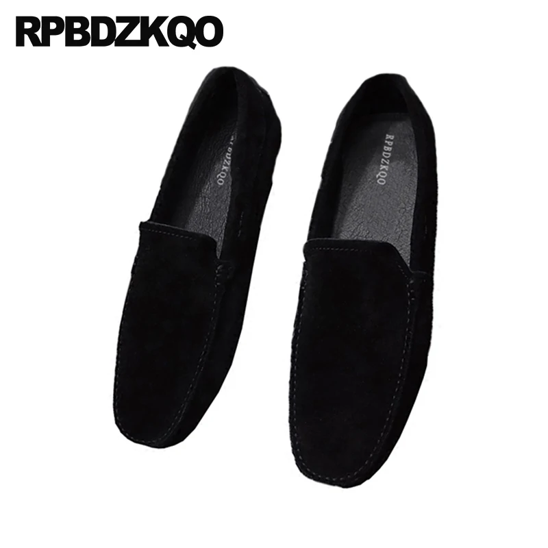 Slip On Black Suede 11 Luxury Green Nubuck Blue Moccasins Large Size 46 Loafers European Italian Mens Shoes Brands British Style | Обувь