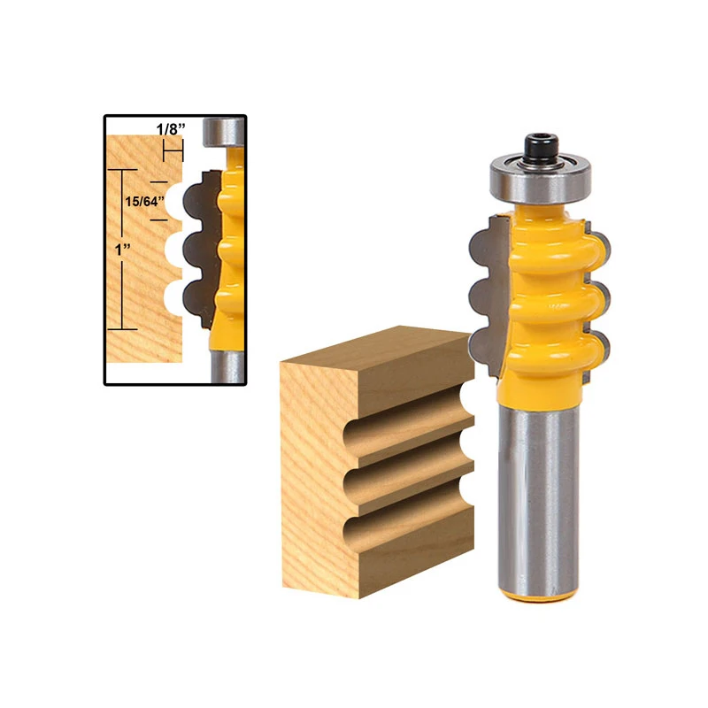

1pcs Triple Flute Column/Face Molding Router Bit - Small - 1/2" Shank