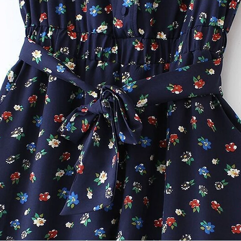 SIMPVALE шифоновые Комбинезоны женские маленькие цветочные принты комбинезон