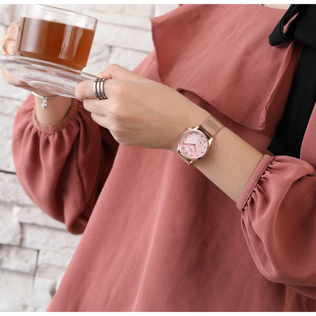 CHENXI розовое золото сетка браслет нержавеющая сталь часы для женщин лучший бренд