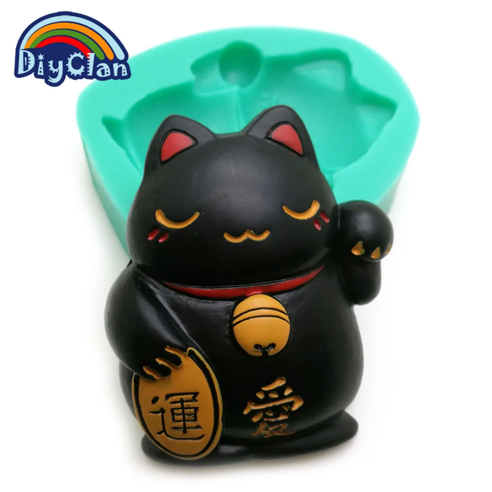 Lucky Fortune Cat Силиконовые формы для украшения тортов богатая любовь кошка форма