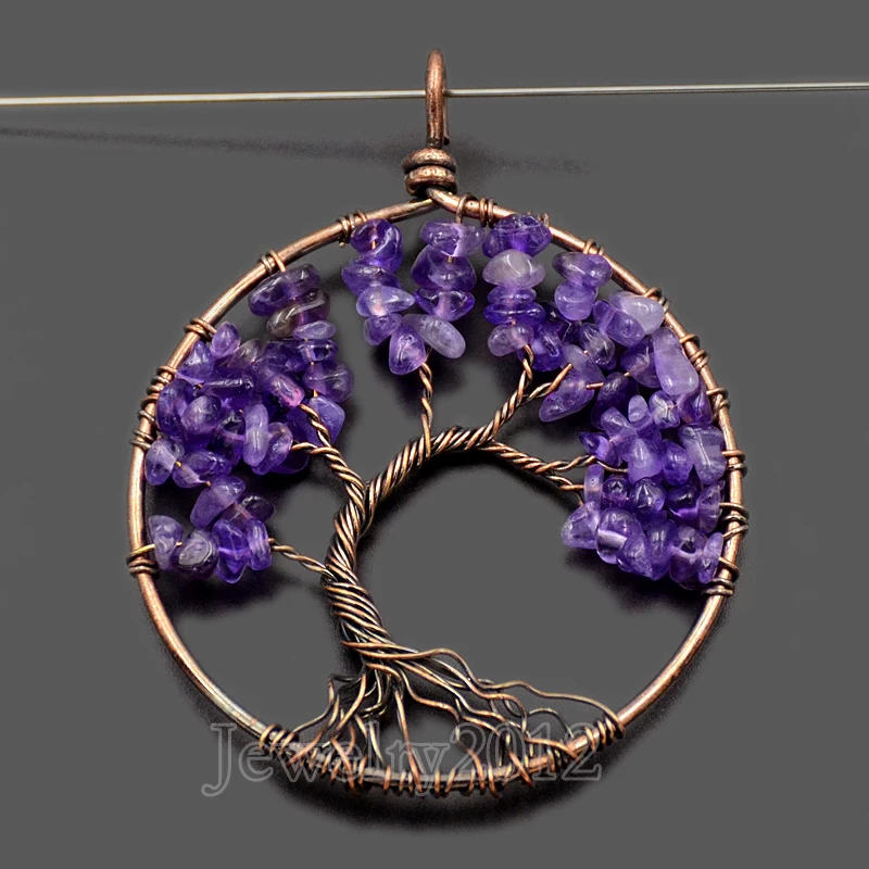Ожерелье рейки из натурального камня Amethys t 10 шт./лот|stone tree|gem stone treesgem |