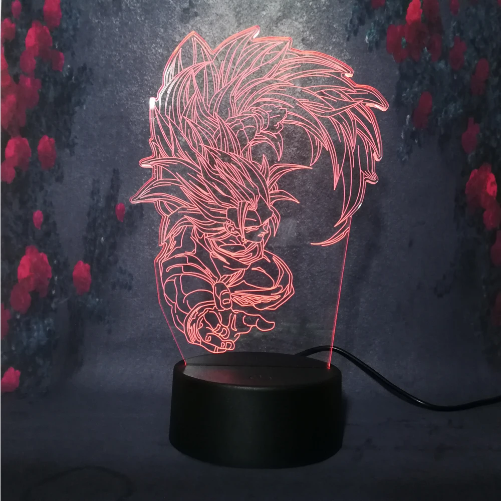 Японская аниме многоцветная 3D Светодиодная настольная лампа Dragon Ball Comic USB ночник