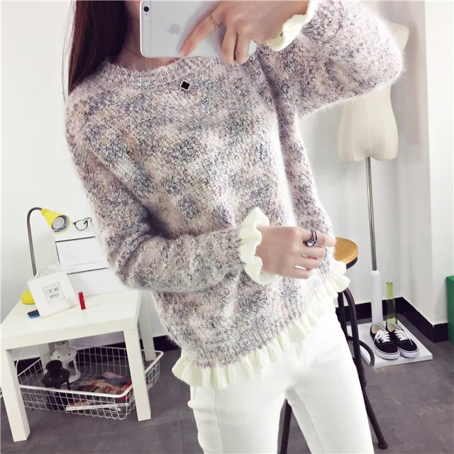 Женский вязаный свитер новинка 2021 модные топы с длинными рукавами и круглым