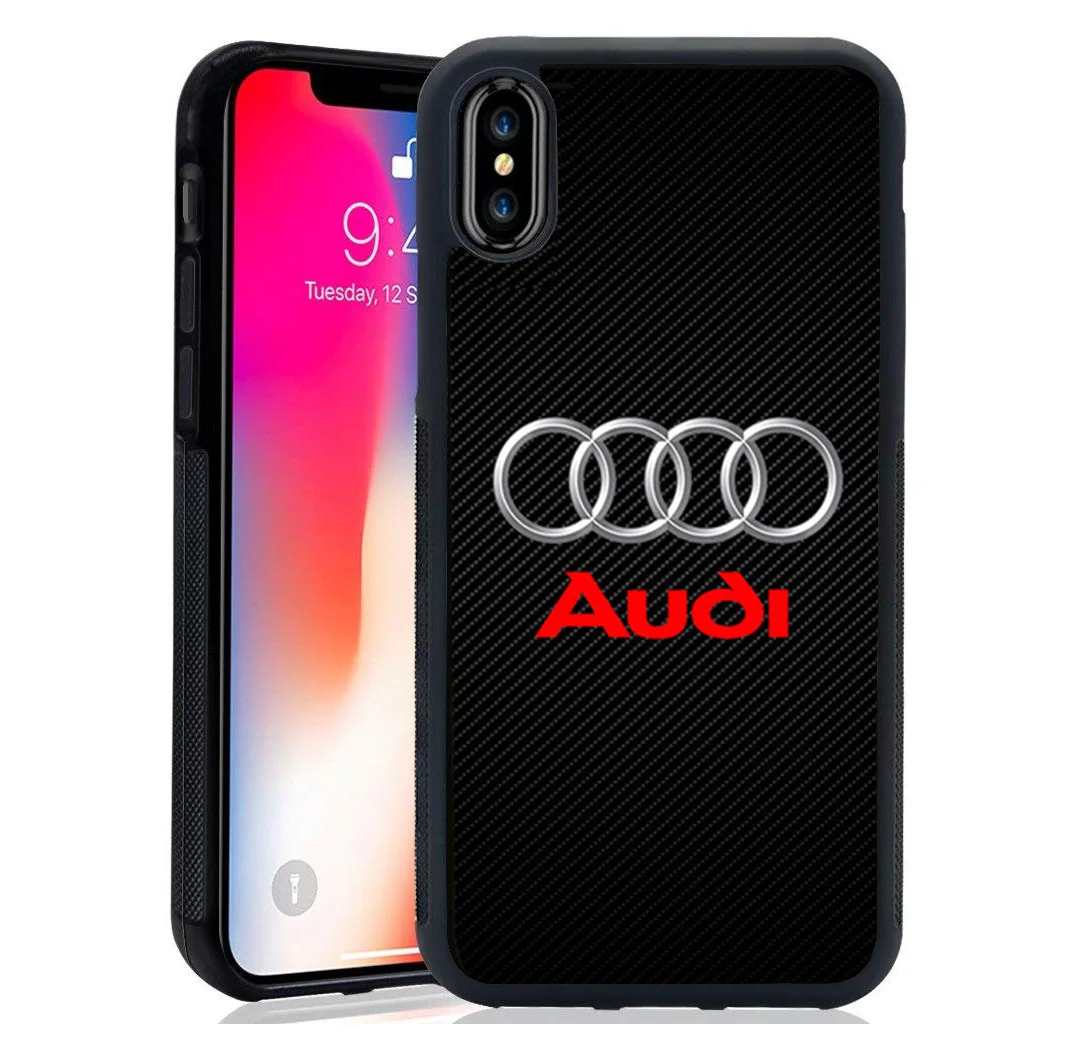 Роскошные ТПУ + закаленное зеркало оболочки audi RS Логотип Чехол для iPhone XS Max XR 8 7
