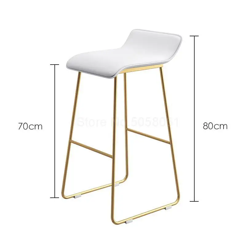 ml8 Nordic bar stool casual home simple creative wrought iron bar chair front desk red coffee high stool - Цвет: ml8