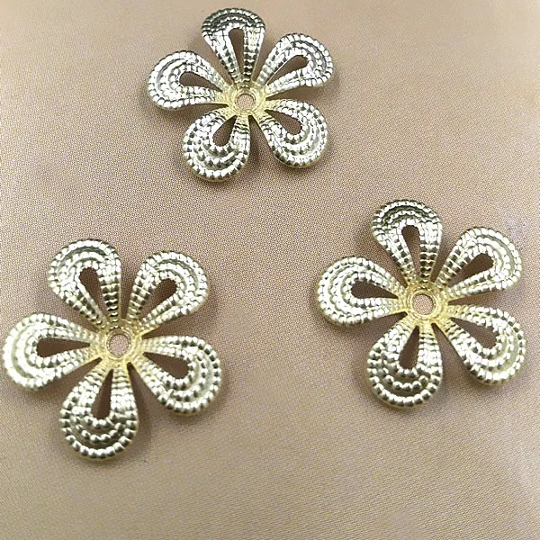 15 мм филигранные Цветочные амулеты разделительные бусины шапки заколки для