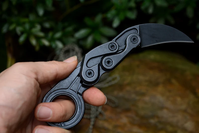 Механические коготь ножи Karambit CS GO резак фиксированный D2 лезвие одна Твердая стальная ручка выживания спасательный Открытый нож Kydex оболочка