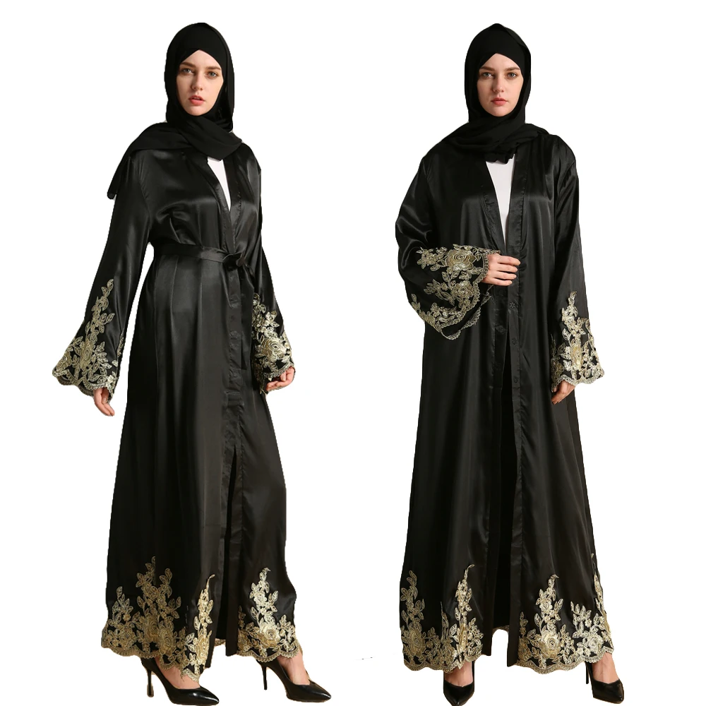 Женское платье мессенджер с вышивкой спереди платья абайя Рамадана