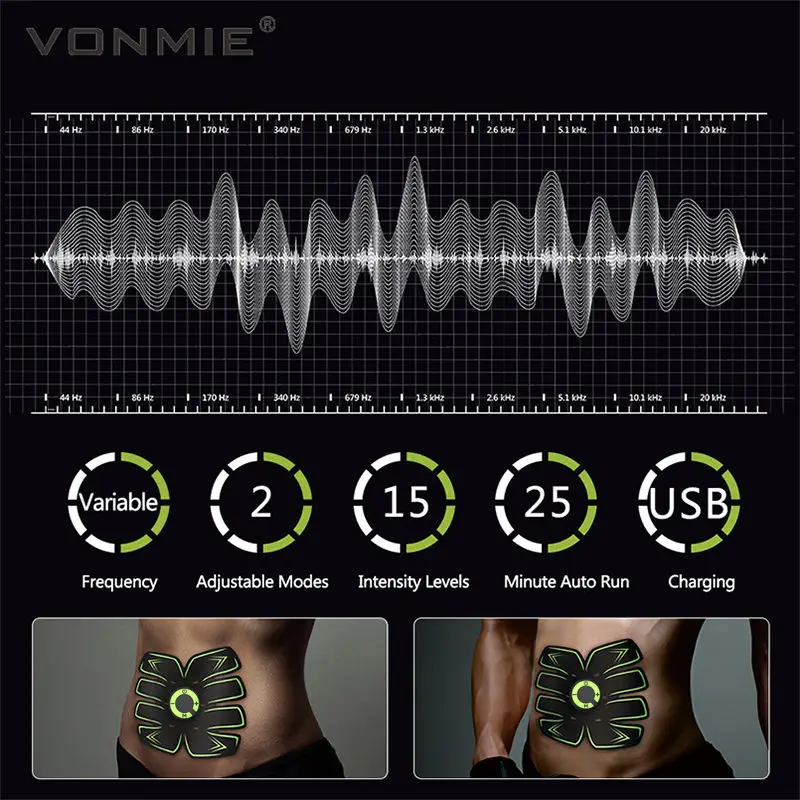 VONMIE электро Estimulador Muscular S5C06 живот вибрирующий для похудения Пояс целлюлит десятки