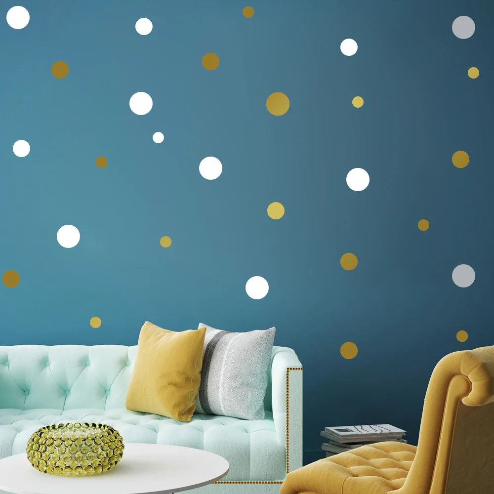 Многоцветные Diy наклейки на стену в горошек для детской комнаты украшения