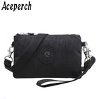 ACEPERCH повседневные Мини Сумки через плечо для женщин на молнии, маленькие однотонные водонепроницаемые нейлоновые пляжная сумка-Кроссбоди для женщин