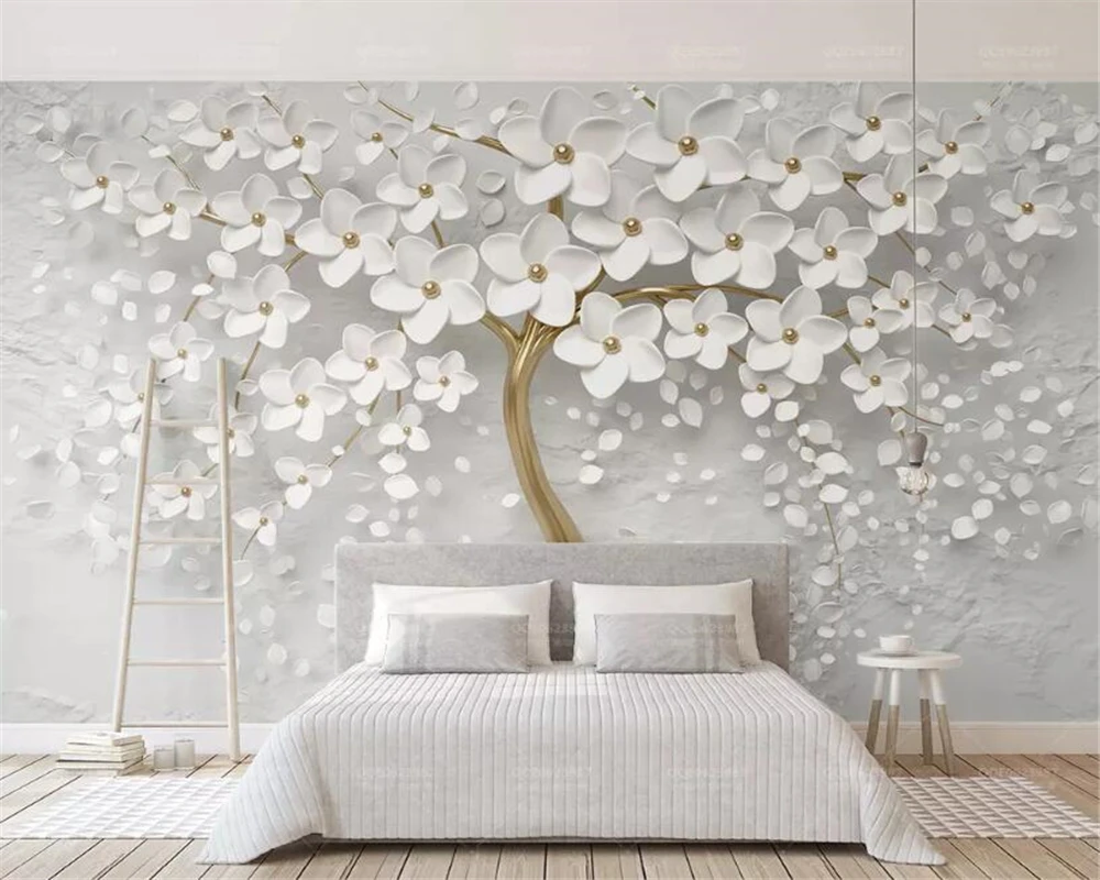 3d обои Beibehang белая слива фотообои для гостиной стен 3 d